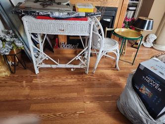 Wicker Desk and Chair