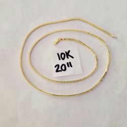 10K Yellow Gold Franco Chain For Wedding 20 Inches Long 