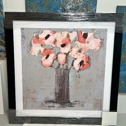'Pale Rustic Bouquet I' by Victoria Borges Matted and in a Black Frame 30"x 30" ***NEW***