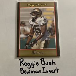 Reggie Bush New Orleans Saints RB Bowman Short Print Insert Card. 