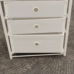 White 3-Drawer Stackable Matte Storage Organizer, Metal & Plastic, 12x14x31cm