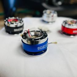 Sparco Steering Wheel Quick Release Snap Boss Kit Booster pads Black / RED/blue / silver