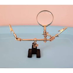 Helping Hands with Magnifier Glass Clamp Holder