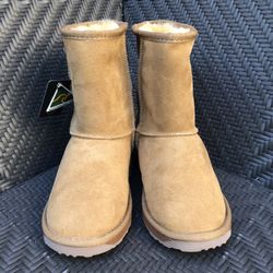 Emu Australia Mid Shaft Boots Chestnut Size 6 