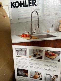 Kohler Kitchen Sink with Faucet and Cutting Board