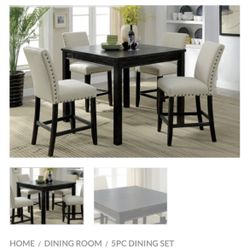 Black Modern Dining Table Set