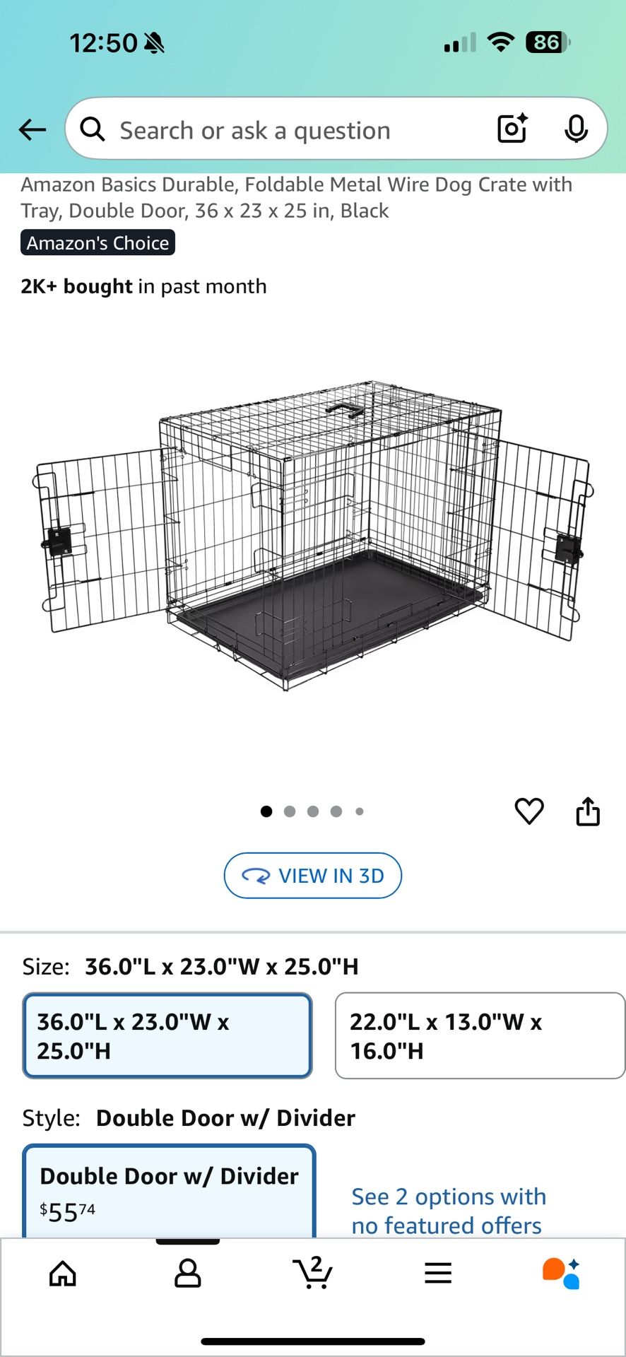 Foldable Metal Dog Crate with Tray