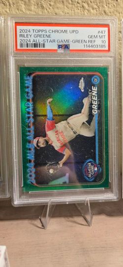 2024 Topps Chrome Riley Greene All-Star Green Refractor PSA 10