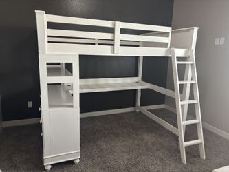 Full Size Loft Bed With Desk And Drawers
