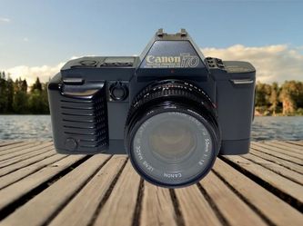 Canon T70 35mm SLR Film Camera + 50mm f/1.8 Lens Kit | Tested & Working!