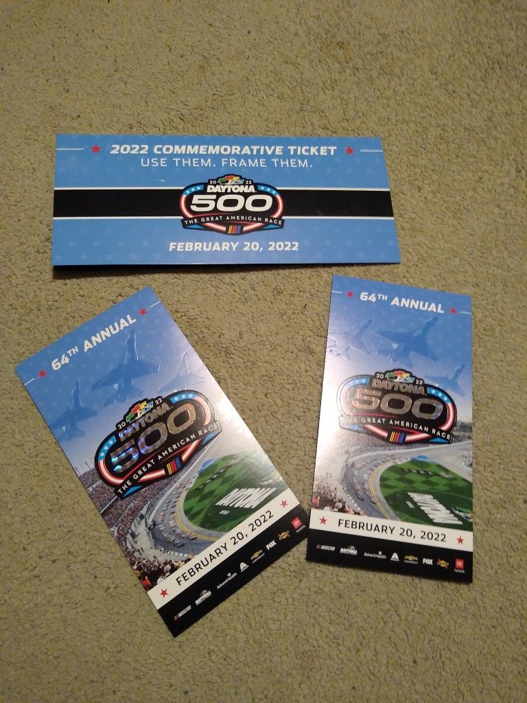 Daytona 500 Tickets For The 20th Of February $300