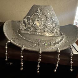 Silver Bling Princes Cowboy Cowgirl Hat Rodeo