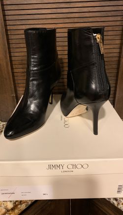 Jimmy Choo Black Leather Boot Booties Heal 36.6 or 6.5
