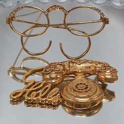 1928 Brand Novelty Brooches Telephone Eyeglasses 