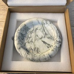 Natural Marble Round Vanity Tray Jewelry Makeup Dish Decorative Tray Green Emerald New