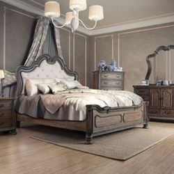 Brand New 4 PC Rustic Wood Bedroom Set