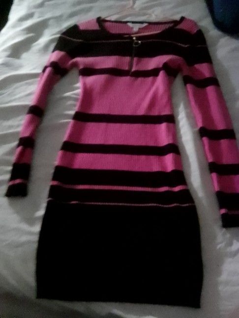 No Boundaries Pink&Black Stripe Dress