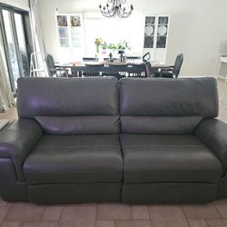 Electric Reclining Leather Couch