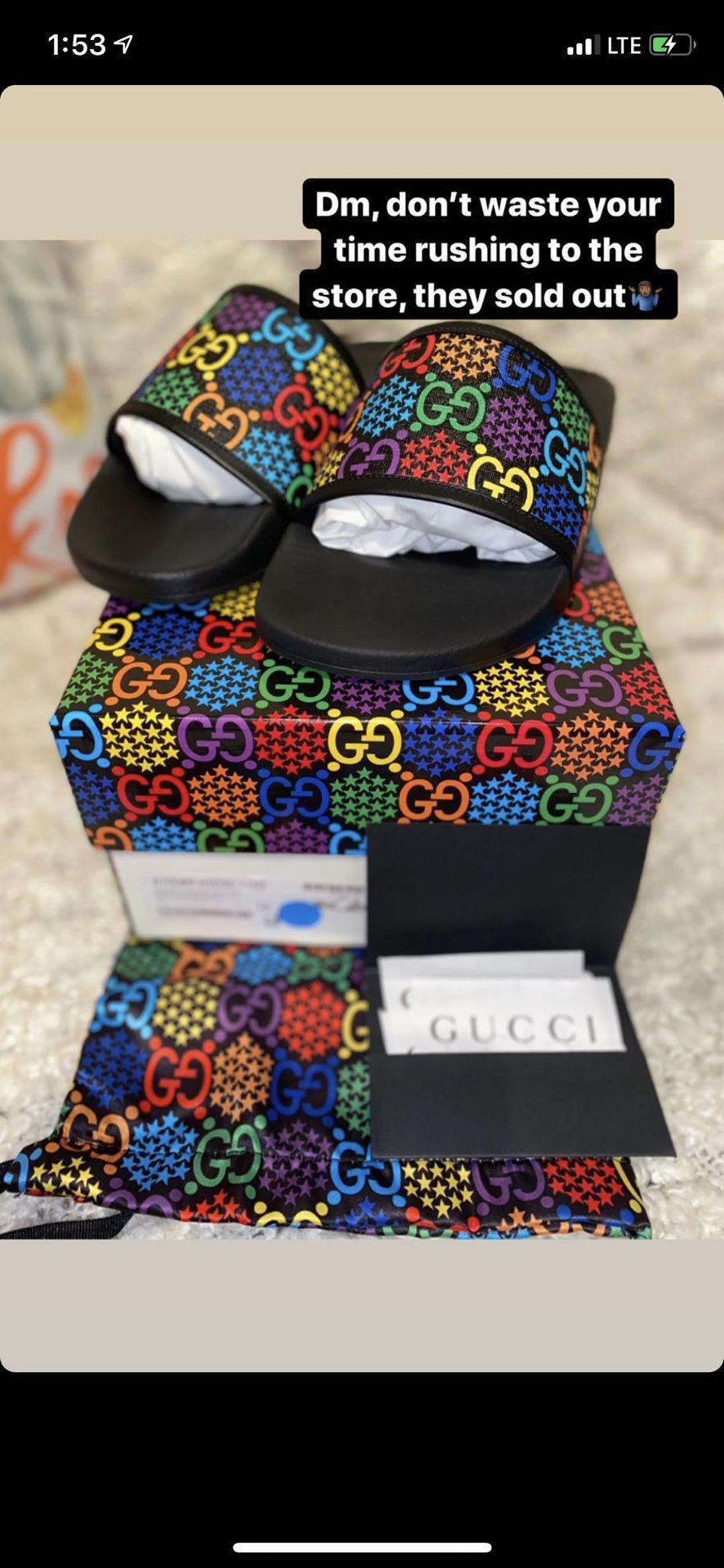 Gucci GG Psychedelic Slides - Size 9 MENS