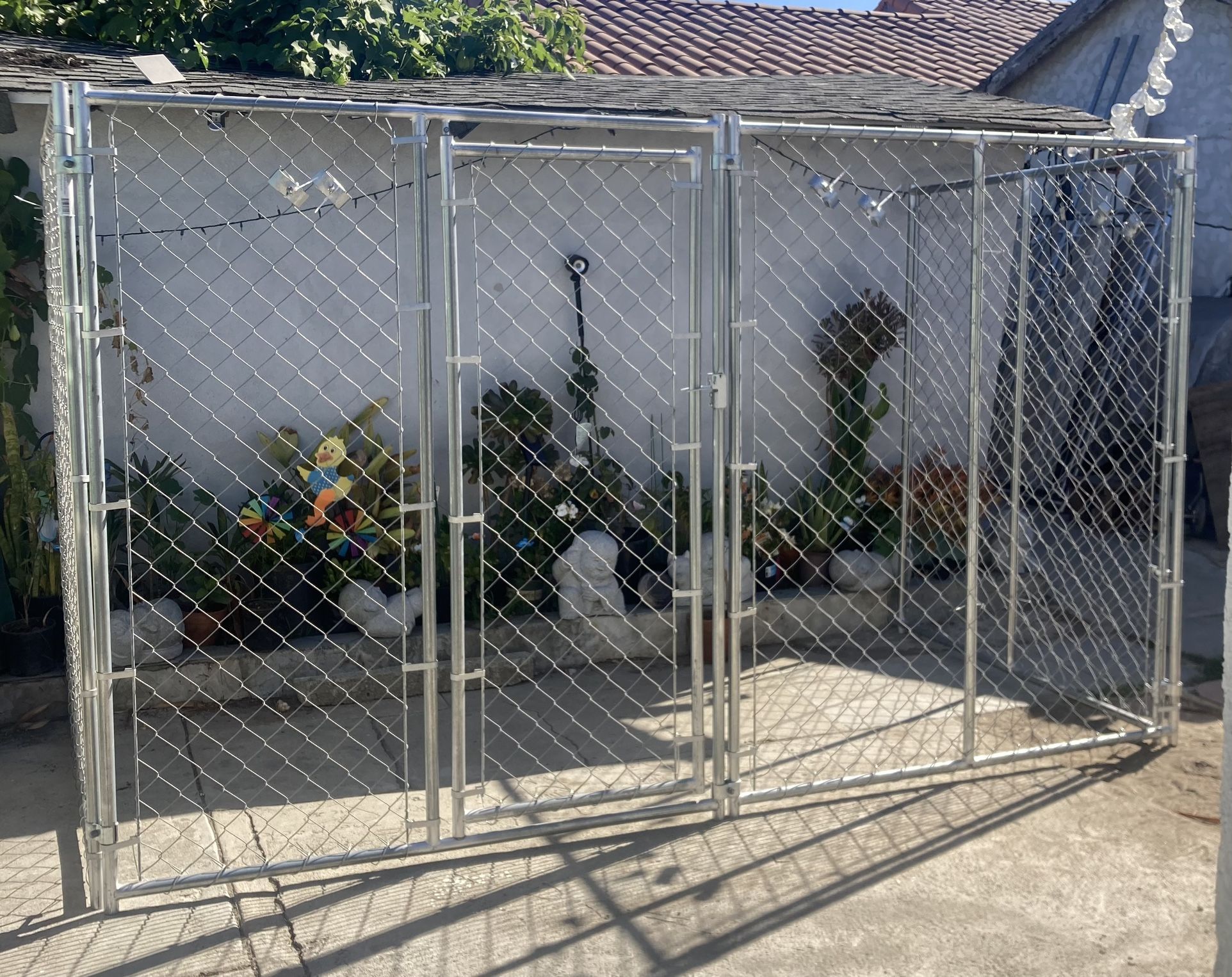 Dog Chain link Kennel Fence Panel Play Pen Enclosure Cage Jaula 5ftX10ftX6ft 