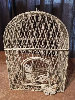 Vintage Metal Decorative Bird Cage White Hanging