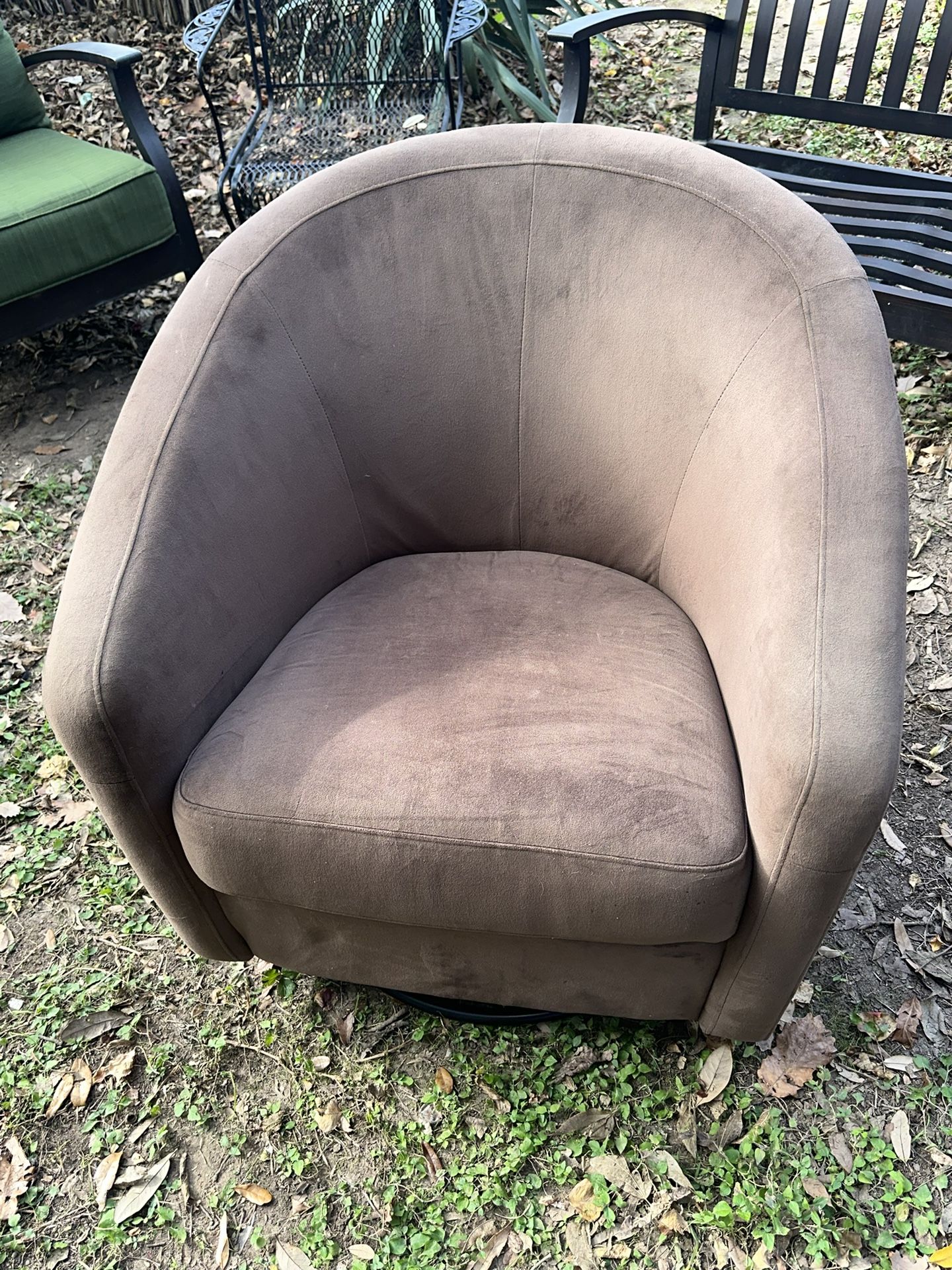 Suede swivel chair