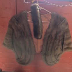 Vintage Mink Stole With Matching Headband