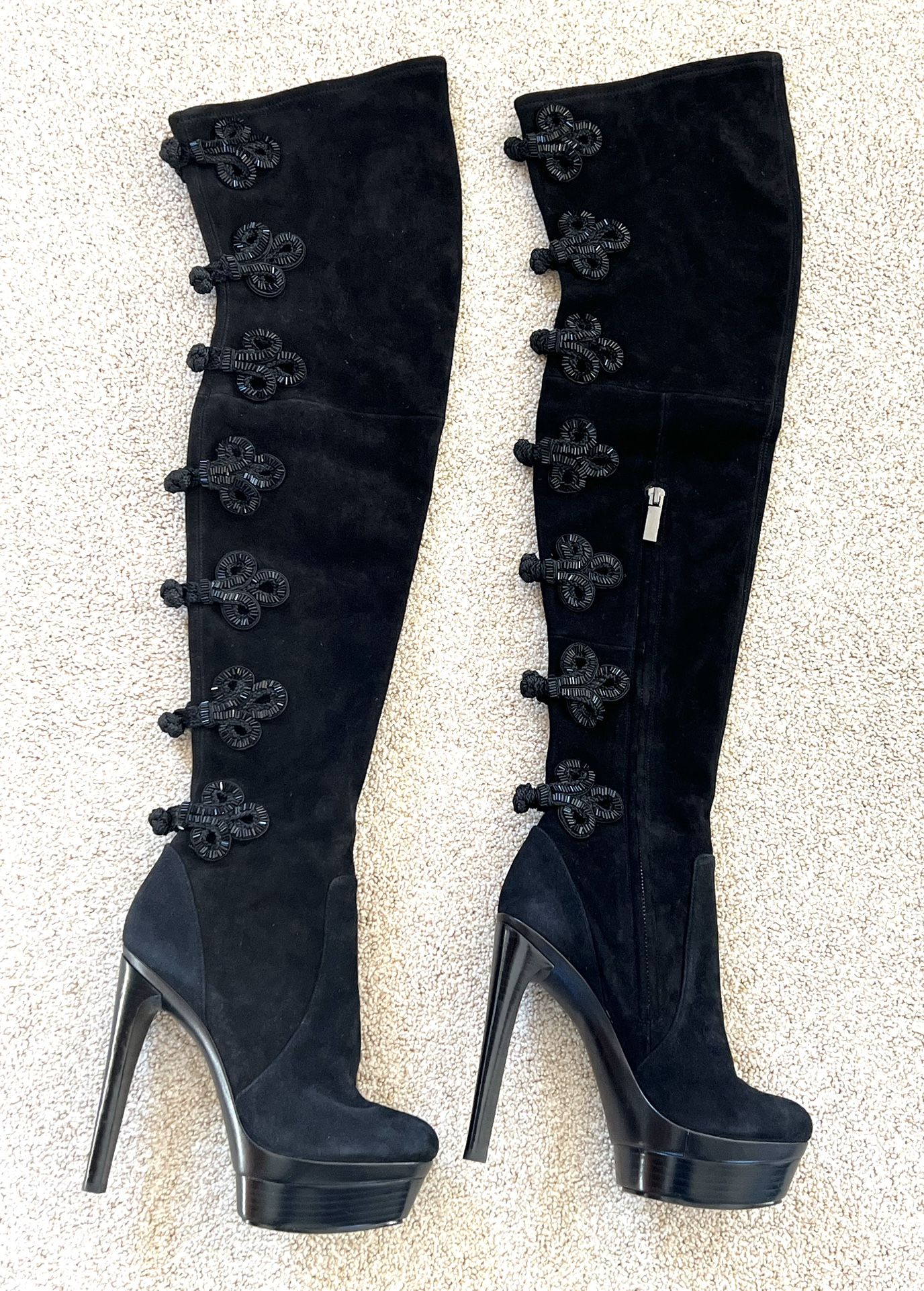 RARE! Private release Rachel Zoe Black Stiletto thigh high (over the knee) Suede boot - size 8 - NEAR NEW!
