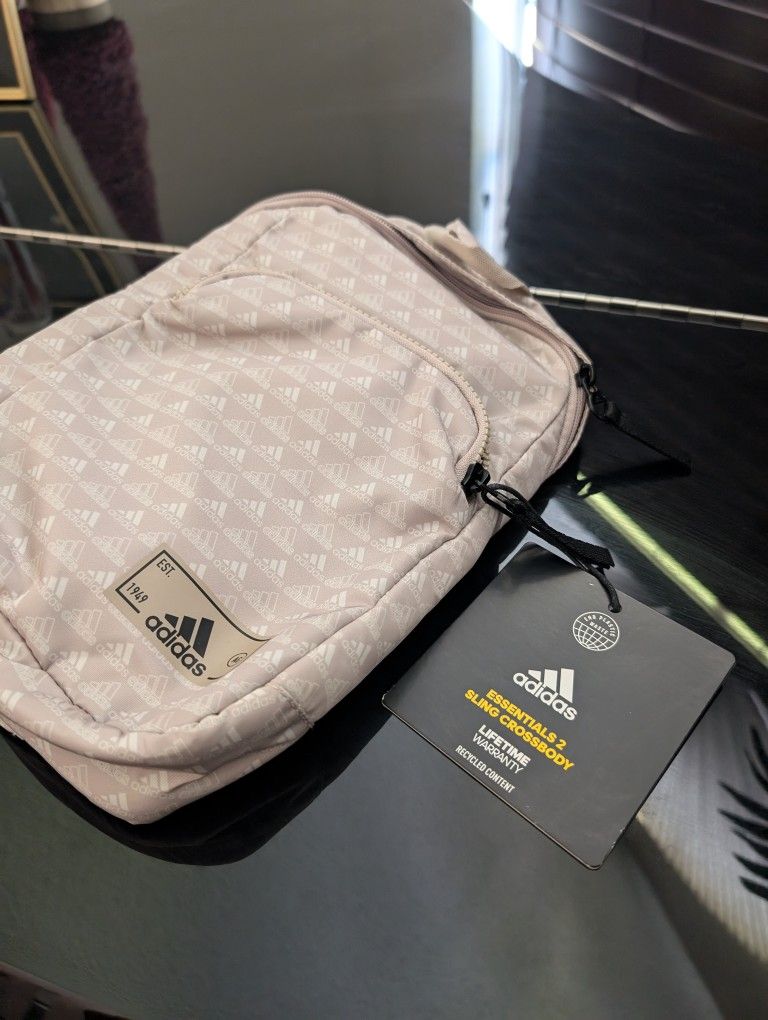 Adidas Essentials 2 Sling Crossbody Bag Adjustable Small Backpack Beige