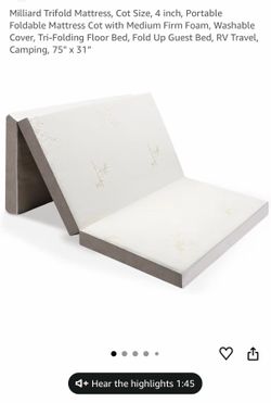4inch twin size memory foam foldable mattress
