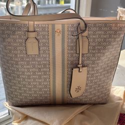 Tory Burch Small Monogram Canvas Tote