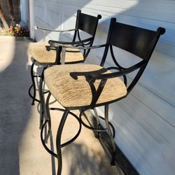 (2) Wrought-iron Swivel Barstools! 