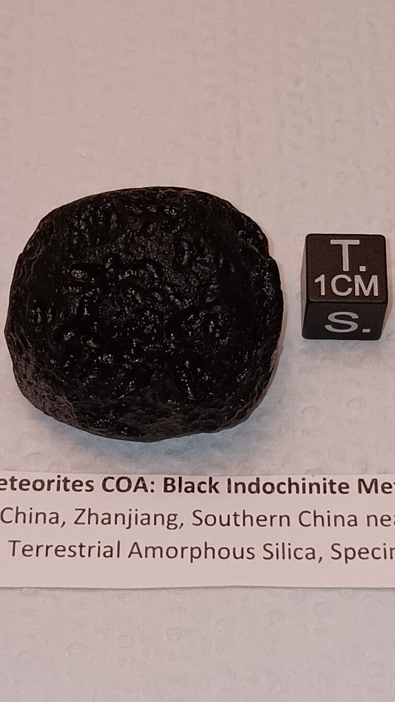 EXQUISITE Round Black Indochinite Meteorite Impactite/Tektite 31.5g