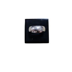 Size 7 Silver Toned Solid Wedding Band I Love You Inscribed Inside