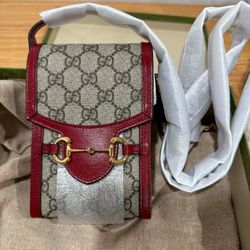 Gucci GG Supreme Horsebit 1955 Vertical Mini Shoulder Bag