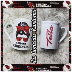 Brand New Custom Arizona Cardinals Messy bun coffee Mug