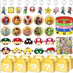 100 Pcs  Mario Bros Birthday Party Favors Supplies 