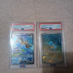 Zapdos 151 PSA 10 and Squirtle 151 PSA 10