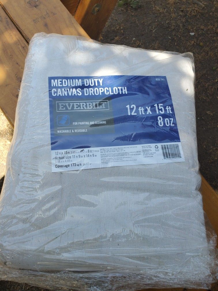 Everbilt Medium Duty 12ftx15ft Canvas Dropcloth