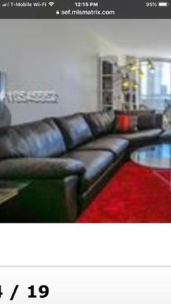 Like new leather Italian designer sleeper sofa