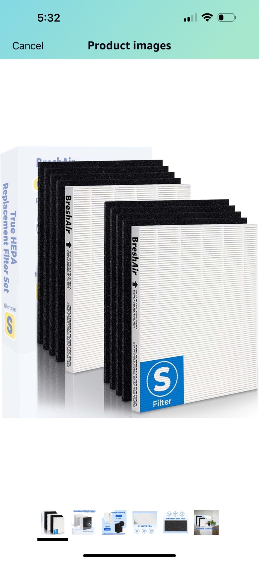 Breshair C545 Filter Replacement Compatible with Winix C545 Air Purifier