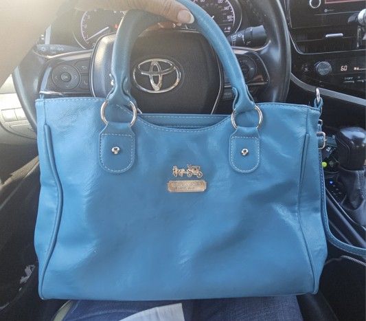 Vintage Stagecoach turquoise tote w/crossbody straps too