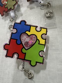Autism Awareness Nurse Badge Reels 