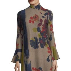 Brand New Woman’s Chelsea and Theodore brand Brown Floral Sweater Dress Up For Sale  