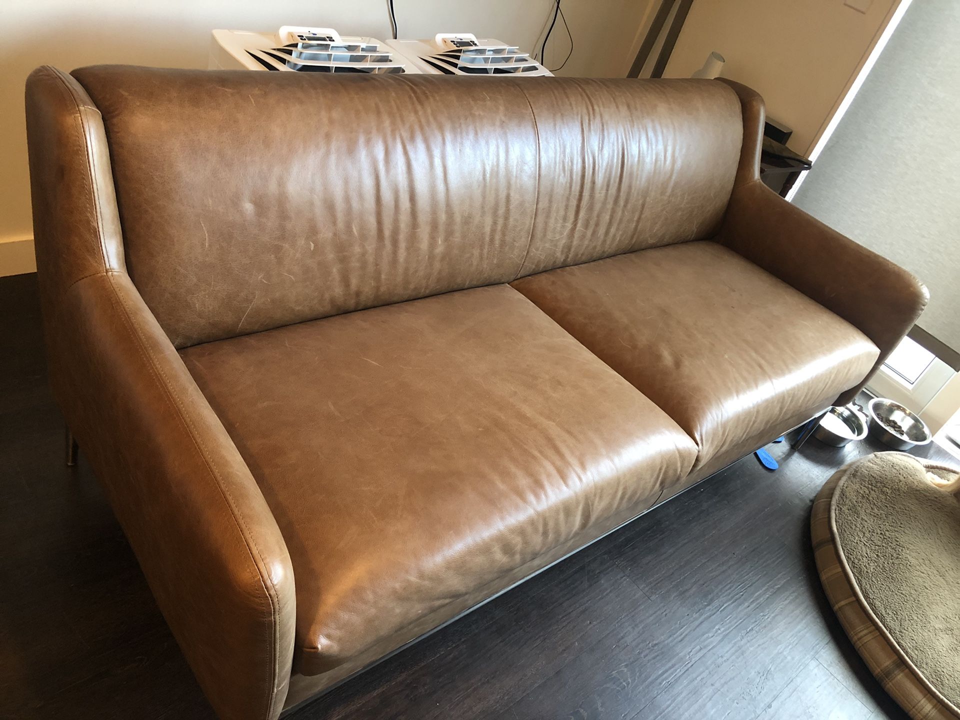 CB2 Alfred Sofa in Saddle Leather