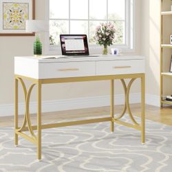41" Computer Desk, Modern Home Office Writing Desk with 2 Drawers New In Box!