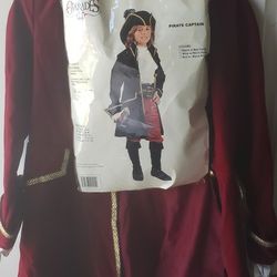 Captain Hook Costume Kids Size Small 6-8