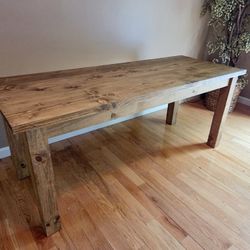 Rustic Solid Wood Farmhouse Dining Table