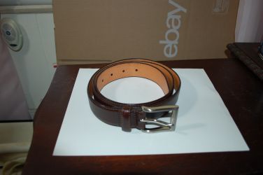 KIRKLAND SIGNATURE DARK BROWN LEATHER BELT, SIZE 38, NEW