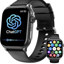 AOC AI Smart Watch for Men Women Answer/Make Calls, Built-in ChatGPT, 1.96" HD AMOLED Screen Fitness Watch with Heart Rate Monitor Sleep Monitor, 100+